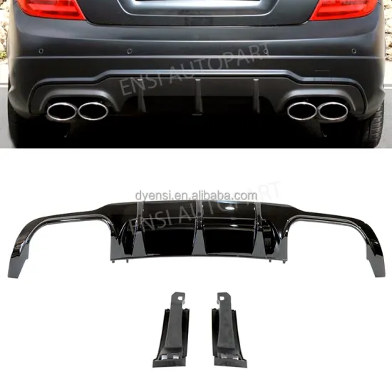 Benz C-CLASS W204 AMG Style Black Rear Bumper Spoiler Lip Splitter Diffuser 2012-2015