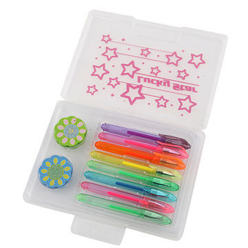 Mini Gel Pen Set, Including 8-piece Gel Pen and 2-pieces Eraser