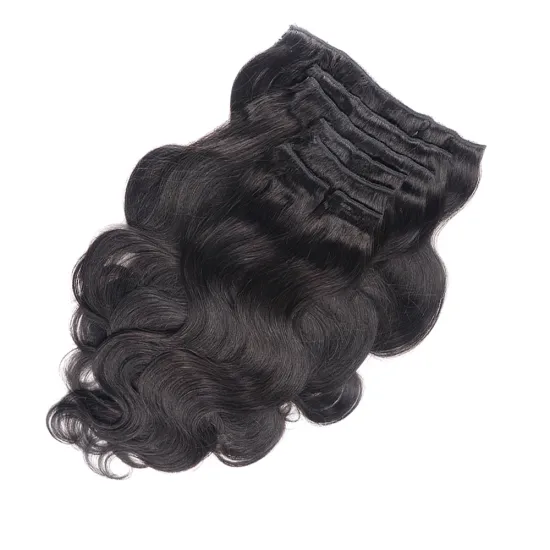 Hot Selling top quality cheap Double Drawn weft full ending blond Clip In Hair Extension