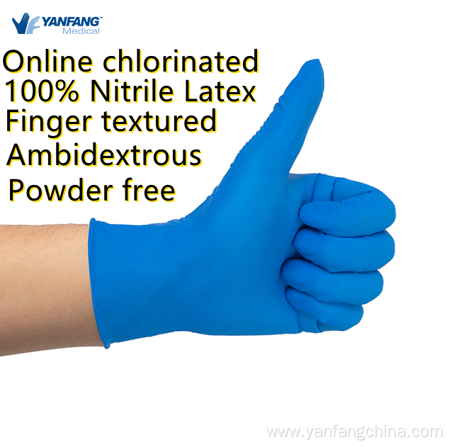 Large Black Blue Powder Free Disposable Nitrile Gloves