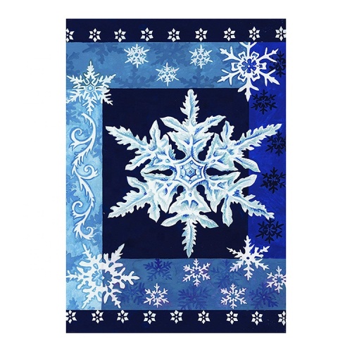 Digital Printing Winter Snowflakes Custom Garden Yard Flags