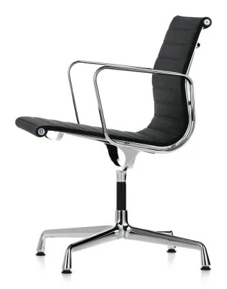 mid century modern black leather office desk chair