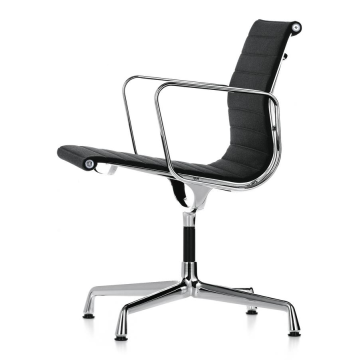 mid century modern black leather office desk chair