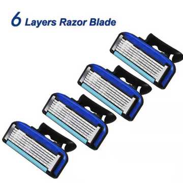 Manual Shaving Razor For Men Blades 6 Layers Stainless Steel Replacement Heads Gillettee Fusion Proglide Power Shaving Cassettes