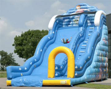 CE certificate 18 ft blow up inflatable double water slides pool for adults kids