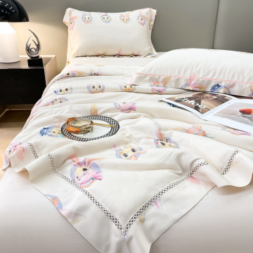 Cute Pattern Modal Bedding Set - Fresh Small Design 4pcs Comforter Sheet