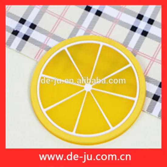 Distributor Yellow Lemon Design Cup Of Wine Coaster