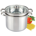 Stainless Steel Pasta Cooker Steamer Pot Set knob