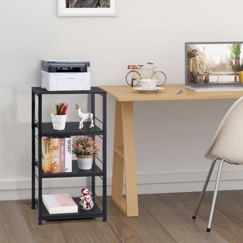 Matte Black Kitchen Storage Cart with Wheels