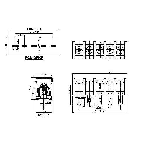 AT838-8.25XXX-H Barrier Terminal Block Pitch8.25mm 