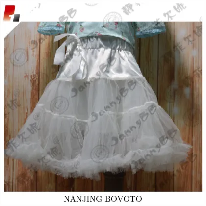 kids wholesale tutu white bowknot skirt