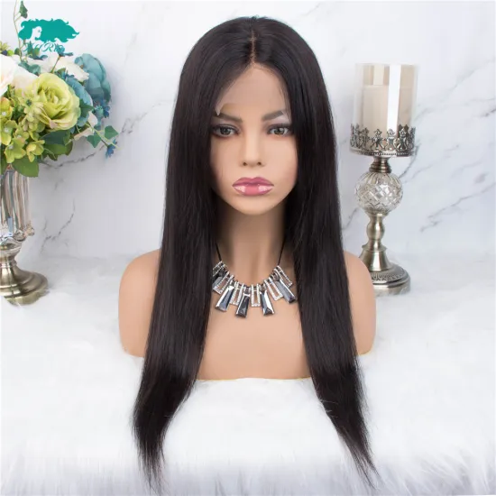 Wholesale machine made brazilian human hair 4*4 lace front wigs with baby hair