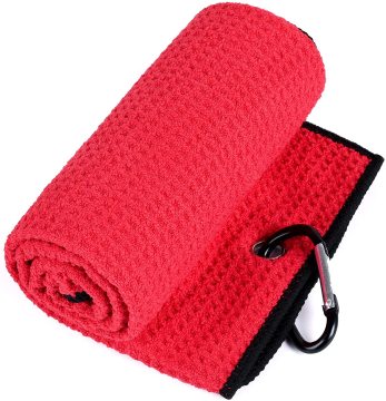 Microfiber Waffle Pattern Tri-fold Golf Towel