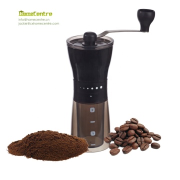 Molinillo de café de cerámica de acero inoxidable: molino de frijoles de manivela portátil manual de rebabas de rebabas