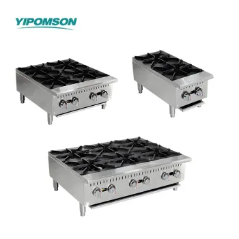 Stainless steel gas countertop hotplate for restaurant use