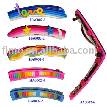 Ploymer clay kids hair barrette