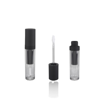 Siyah Üst Silindir Dudak Parlatıcı Konteyner - Uzun Süreli Sıvı Ruj Şişesi 5ml/6ml/8ml DOE Ayak ucu