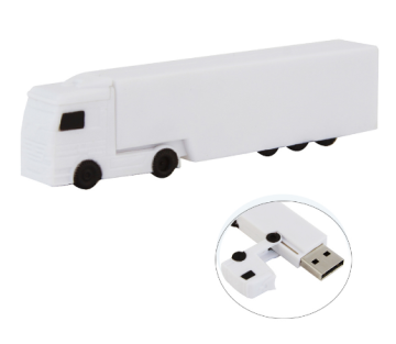 White Truck Usb Flash Drive with Customized Logo