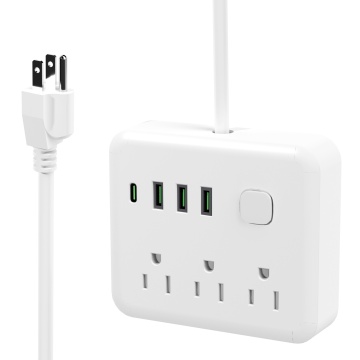 Wholesale Multifunctional American Socket with USB and Type C Ports - White