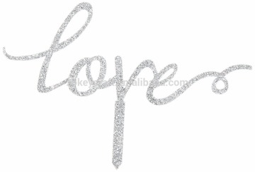 LOVE Acrylic Cake Topper (Silver glitter Acrylic)