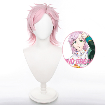 Mitsuki Kiryu 45cm Pink Cosplay Wig with Bangs for Men