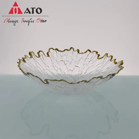 Gold Rimmed Hammered Vegetable and Fruit Bowls