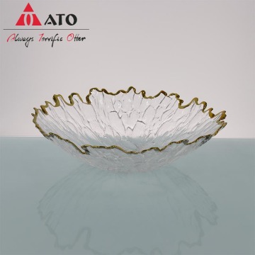 Gold Rimmed Hammered Vegetable and Fruit Bowls