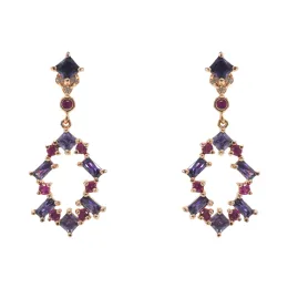 Multicolor CZ Dangle Drop Earrings