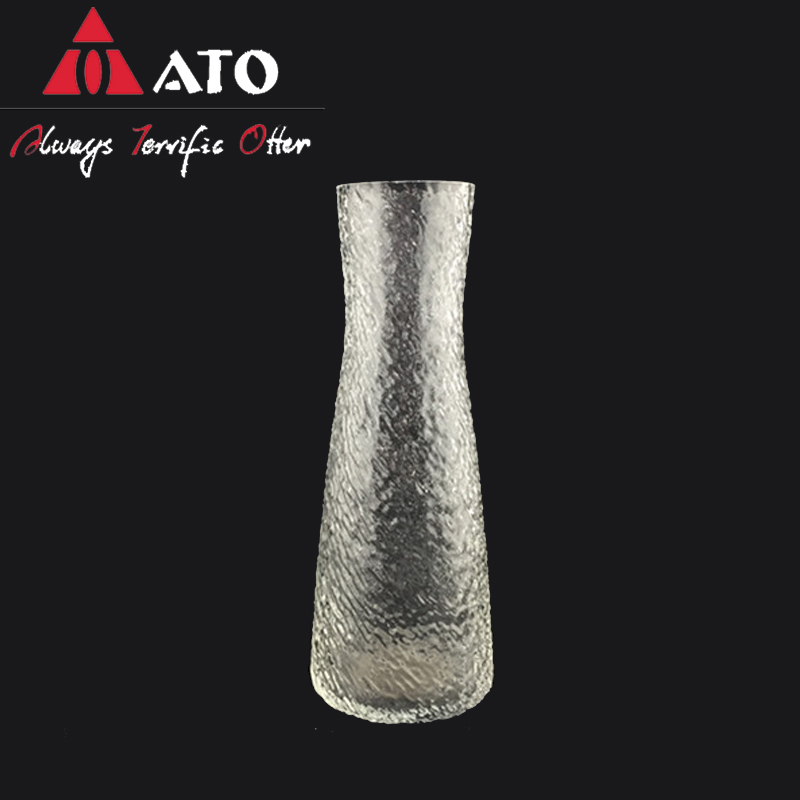 Modern clear glass vase simple embossed vase