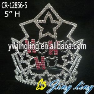 5" Wholesale custom rhinestone star pageant crowns cheap