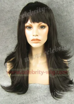 Natural Black Long Flip Straight Synthetic Lace Front Wig Reese Whiterspoon Wig