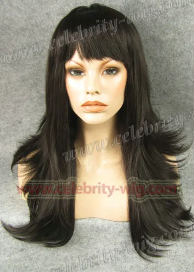 Natural Black Long Flip Straight Synthetic Lace Front Wig Reese Whiterspoon Wig
