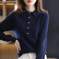 Simple Solid Color Sweatshirt with Half Button Lapel