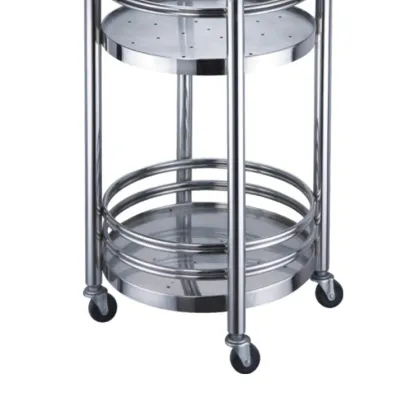 Brandon round tube kitchen beverage serving trolley for catering