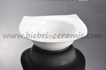 32 oz large square style white color porcelain bowls