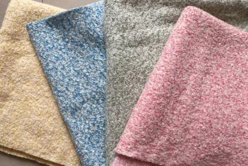 Knitted boucle wool polyester fabric for melange colours