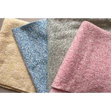 Knitted boucle wool polyester fabric for melange colours