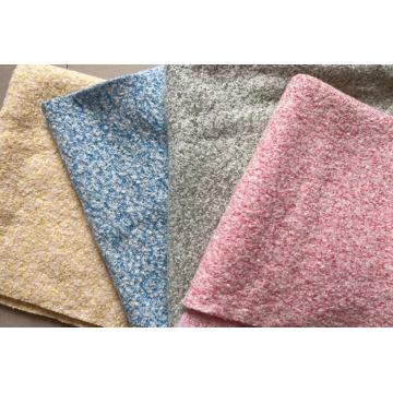 Knitted boucle wool polyester fabric for melange colours