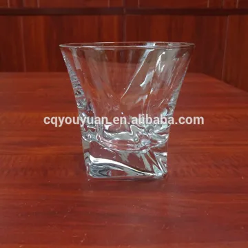 Premium quality cold cut glass whiskey glasses 10oz