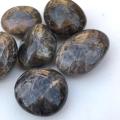 Natural black moonstone palm stones quartz mineral crystals massage healing gemstones for fine gift