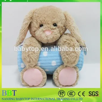 plush baby the rabbit blanket/Custom design plush rabbit animal blanket/animal shaped baby plush blanket