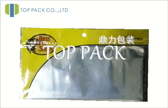 Yellow Clear Fishing Lure Zip Pouch Packaging With Foil Lined