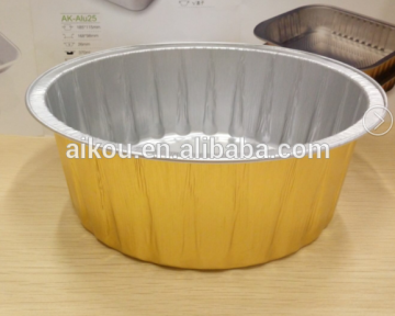 China Wholesale Gold Color Big Round Disposable Aluminum Bowl