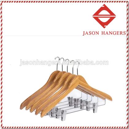 BF6621Custom wooden bamboo clothes hangers bamboo hanger