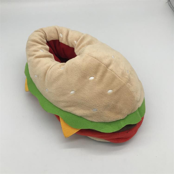 Plush hamburger slippers