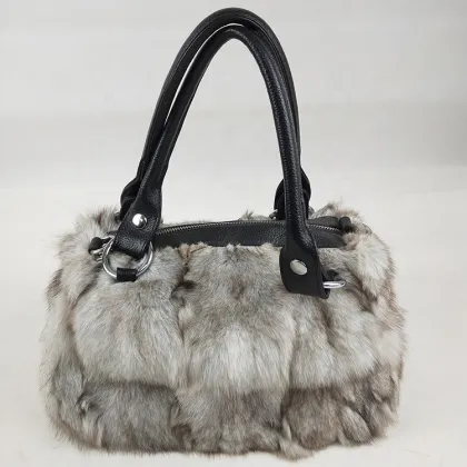 China factory wholesale Luxury Design Real red fox bag ladies fashion bags fashionable fox fur bag