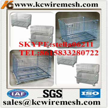 Here!!! Factory!!!!!!! KangChen Industrial stackable collapsible wire mesh container with wheels