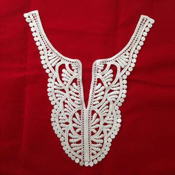 Embroidered Cotton Lace Collar, Various Designs Available