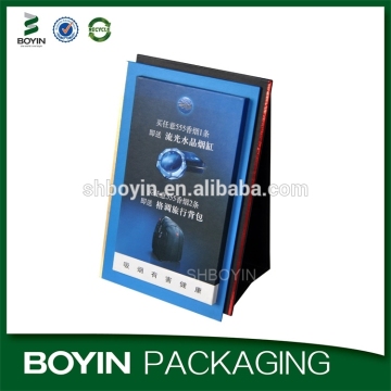 Custom rigid paperboard cigarette tabletop paper advertising stand