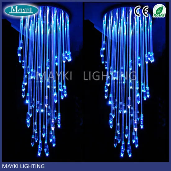 Color changeable led fiber optic chandelier for home decoration